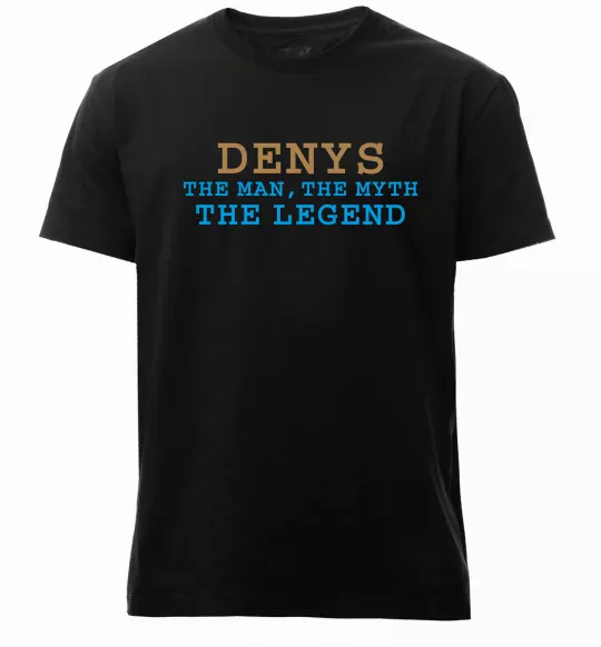 Мужская премиум футболка Denys the myth the legend Черный фото