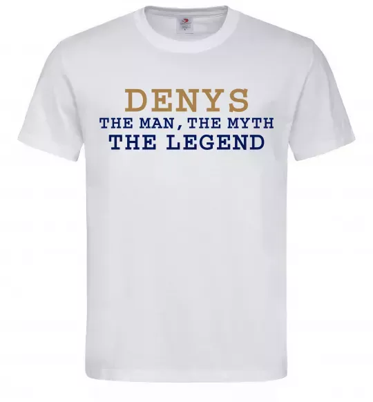 Мужская футболка Denys the myth the legend Белый фото