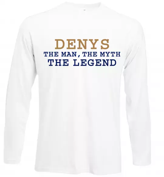Лонгслив Denys the myth the legend Белый фото