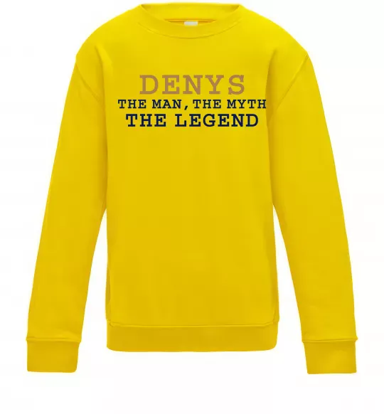 Дитячий світшот Denys the myth the legend Сонячно жовтий фото