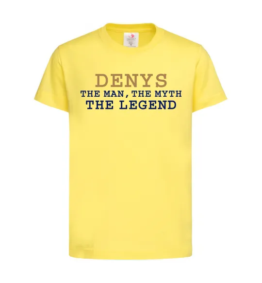 Дитяча футболка Denys the myth the legend Лимонний фото