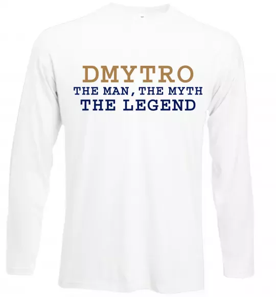 Лонгслив Dmytro the myth the legend Белый фото
