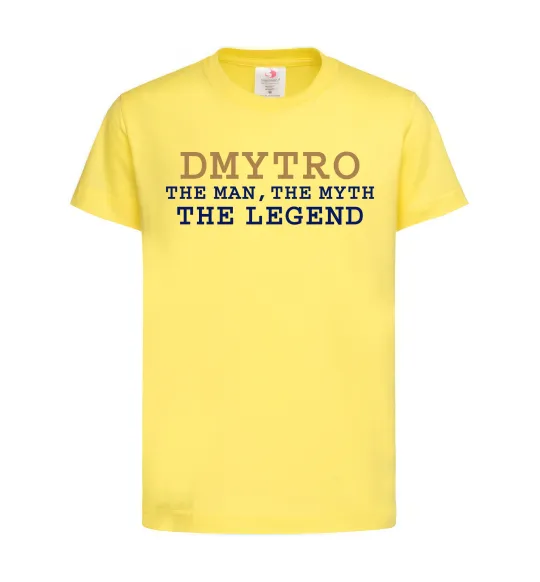 Детская футболка Dmytro the myth the legend Лимонный фото