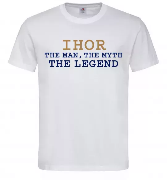 Чоловіча футболка Ihor the myth the legend Білий фото