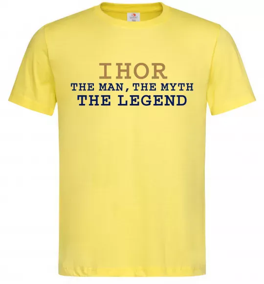 Чоловіча футболка Ihor the myth the legend Лимонний фото