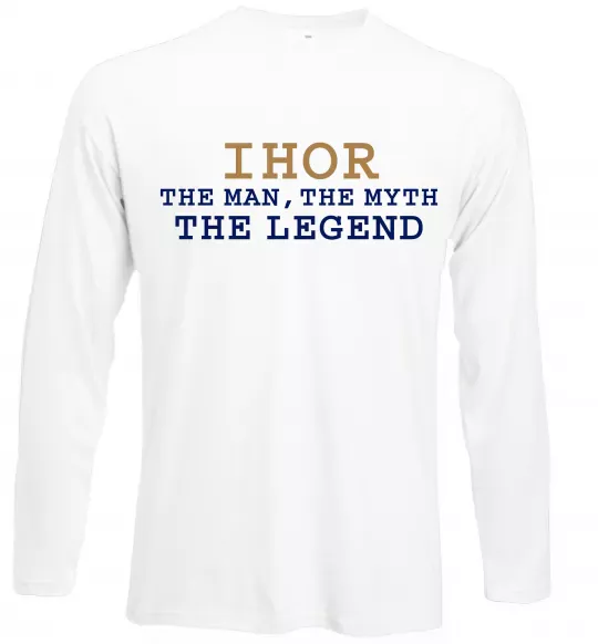 Лонгслів Ihor the myth the legend Білий фото