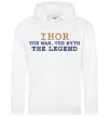 Чоловіча толстовка (худі) Ihor the myth the legend Білий фото