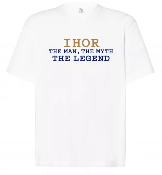 Футболка Оверсайз Ihor the myth the legend Білий фото