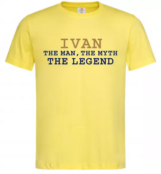 Мужская футболка Ivan the myth the legend Лимонный фото