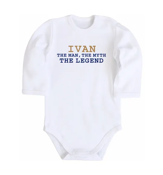Дитячий бодік Ivan the myth the legend Білий фото