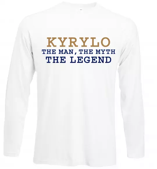 Лонгслив Kyrylo the myth the legend Белый фото