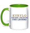 Чашка с цветной ручкой Kyrylo the myth the legend Зеленый фото