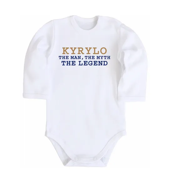 Детский боди Kyrylo the myth the legend Белый фото