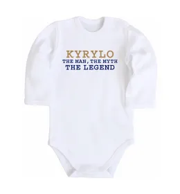 Дитячий бодік Kyrylo the myth the legend Білий фото