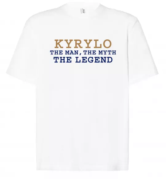 Футболка Оверсайз Kyrylo the myth the legend Белый фото