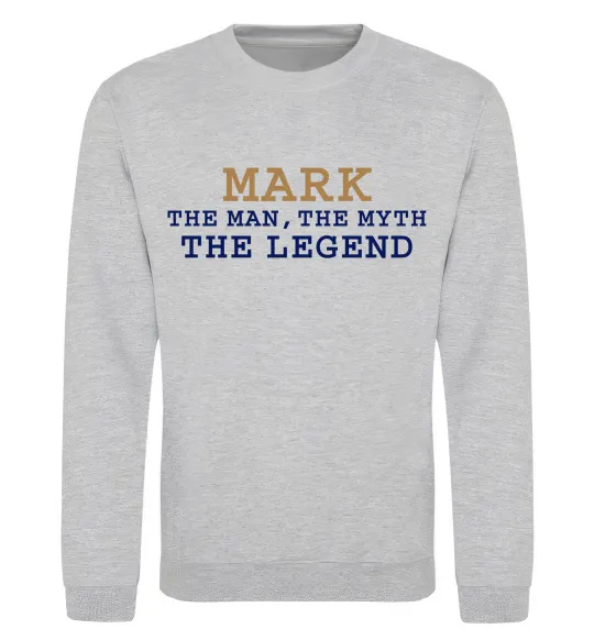 Свитшот Mark the myth the legend Серый меланж фото