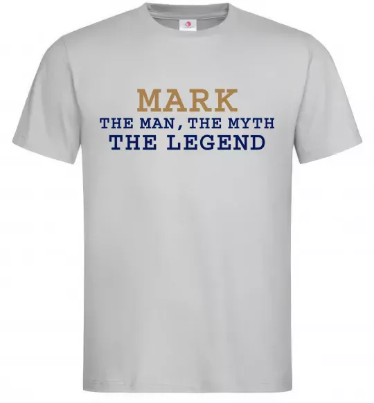 Чоловіча футболка Mark the myth the legend Сірий фото