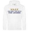 Чоловіча толстовка (худі) Mark the myth the legend Білий фото