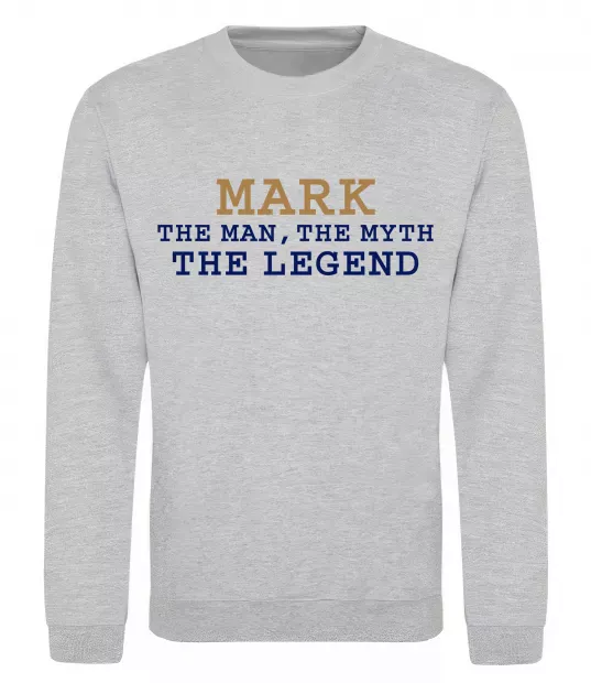 Свитшот Mark the myth the legend Серый меланж фото