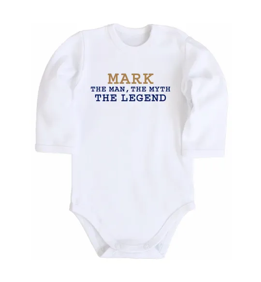 Дитячий бодік Mark the myth the legend Білий фото