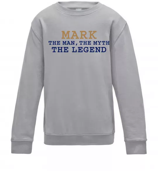 Детский Свитшот Mark the myth the legend Серый меланж фото
