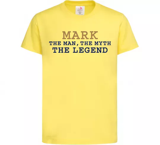 Дитяча футболка Mark the myth the legend Лимонний фото