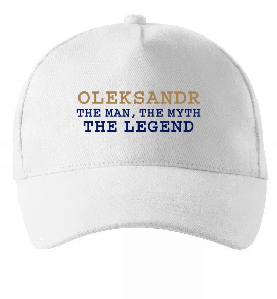 Кепка Oleksandr the myth the legend Білий фото