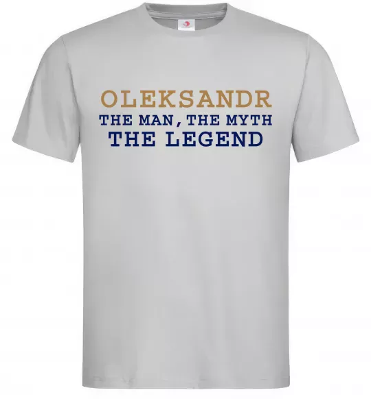 Мужская футболка Oleksandr the myth the legend Серый фото