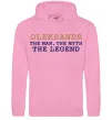 Мужская толстовка (худи) Oleksandr the myth the legend Розовый фото
