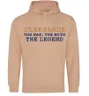 Мужская толстовка (худи) Oleksandr the myth the legend Песочный фото