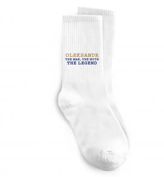 Носки Oleksandr the myth the legend Белый фото