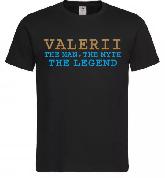 Мужская футболка Valerii the myth the legend Черный фото