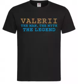 Мужская футболка Valerii the myth the legend Черный фото