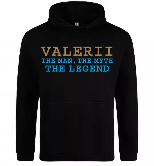 Мужская толстовка (худи) Valerii the myth the legend Черный фото