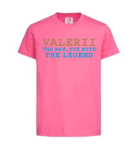 Дитяча футболка Valerii the myth the legend Яскраво-рожевий фото