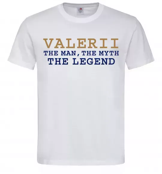 Мужская футболка Valerii the myth the legend Белый фото