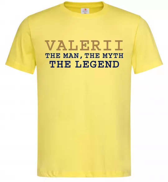 Мужская футболка Valerii the myth the legend Лимонный фото