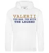 Мужская толстовка (худи) Valerii the myth the legend Белый фото