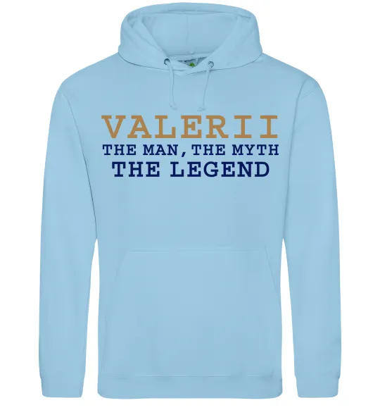 Мужская толстовка (худи) Valerii the myth the legend Голубой фото