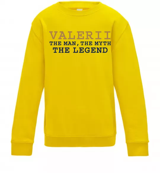 Дитячий світшот Valerii the myth the legend Сонячно жовтий фото