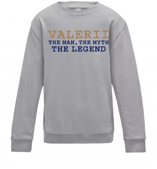 Дитячий світшот Valerii the myth the legend Сірий меланж фото