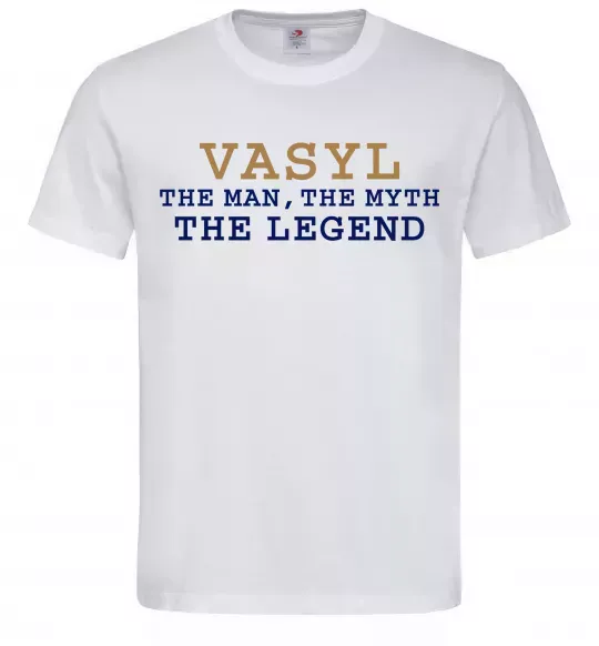 Мужская футболка Vasyl the myth the legend Белый фото