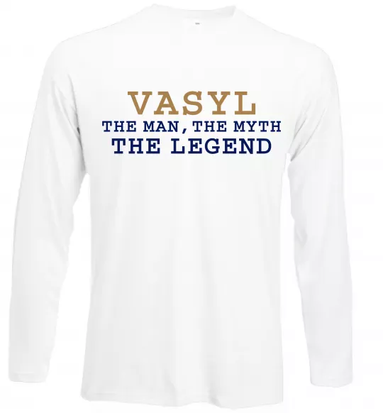 Лонгслив Vasyl the myth the legend Белый фото