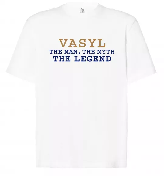 Футболка Оверсайз Vasyl the myth the legend Белый фото