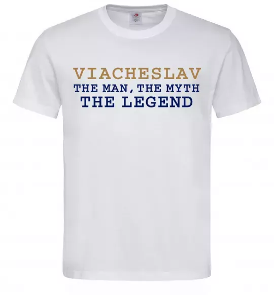 Чоловіча футболка Viacheslav the myth the legend Білий фото