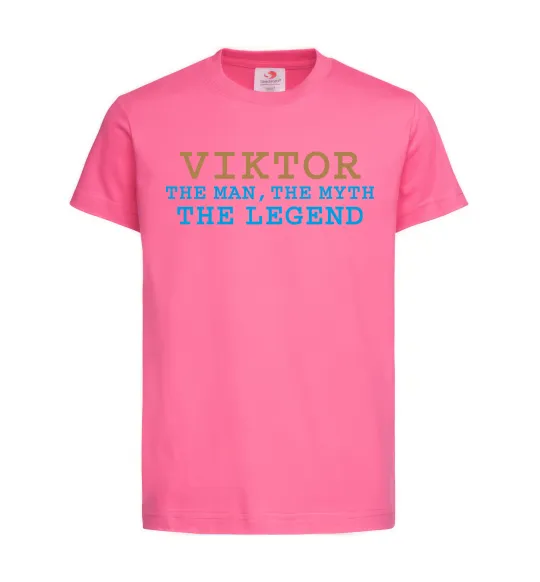 Дитяча футболка Viktor the myth the legend Яскраво-рожевий фото
