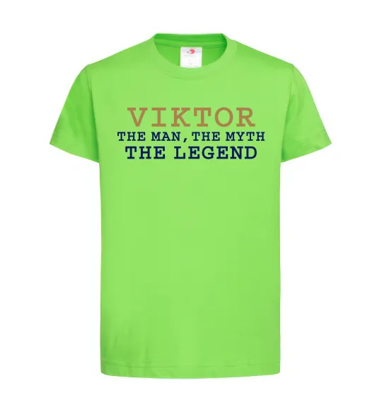 Дитяча футболка Viktor the myth the legend Лаймовий фото