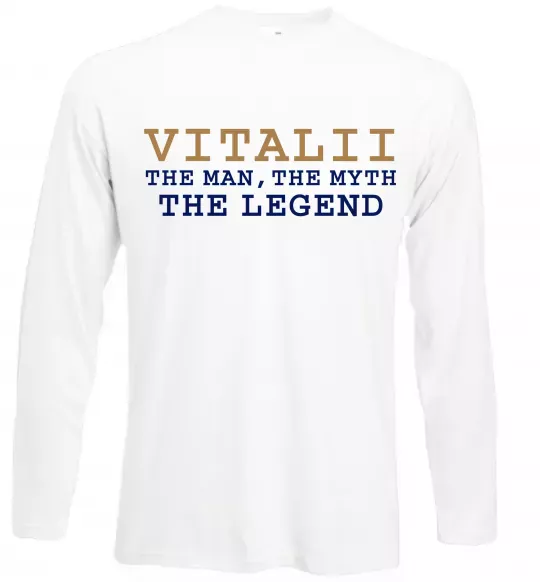 Лонгслив Vitalii the myth the legend Белый фото