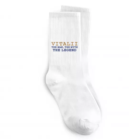 Носки Vitalii the myth the legend Белый фото