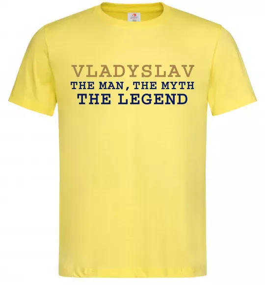 Чоловіча футболка Vladyslav the myth the legend Лимонний фото